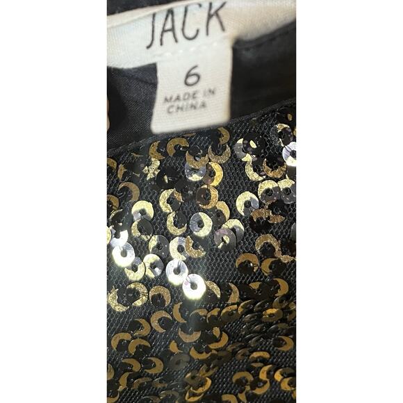 Jack by BB Dakota Carrian Women's Cocktail Dress Black With Gold Sequin Size 6 - Picture 3 of 9
